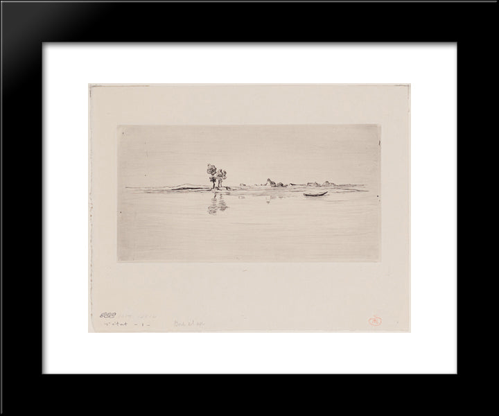Bords De L'Oise Preliminary State 20x24 Black Modern Wood Framed Art Print Poster by Steinlen, Theophile