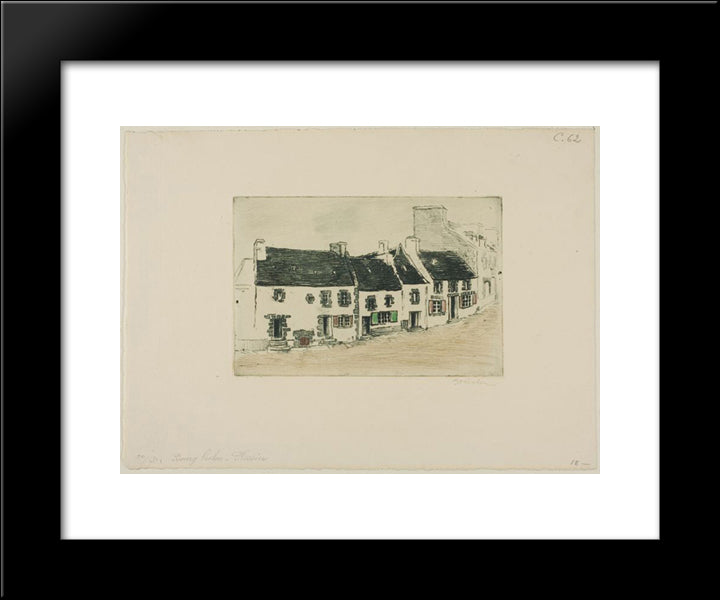 Bourg Breton Plestin 20x24 Black Modern Wood Framed Art Print Poster by Steinlen, Theophile