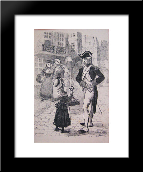 Bouton De Rose 20x24 Black Modern Wood Framed Art Print Poster by Steinlen, Theophile