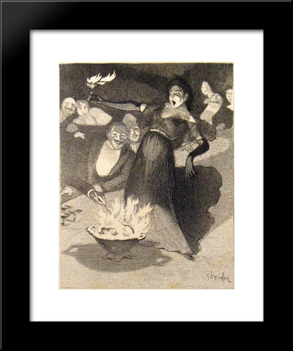 Chanson A Boire 20x24 Black Modern Wood Framed Art Print Poster by Steinlen, Theophile