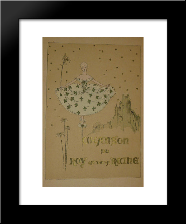 Chanson Du Roy Et De La Reine 20x24 Black Modern Wood Framed Art Print Poster by Steinlen, Theophile