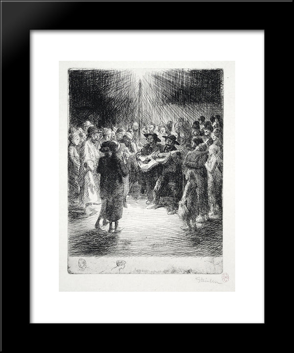 Chanson Du Soir 20x24 Black Modern Wood Framed Art Print Poster by Steinlen, Theophile