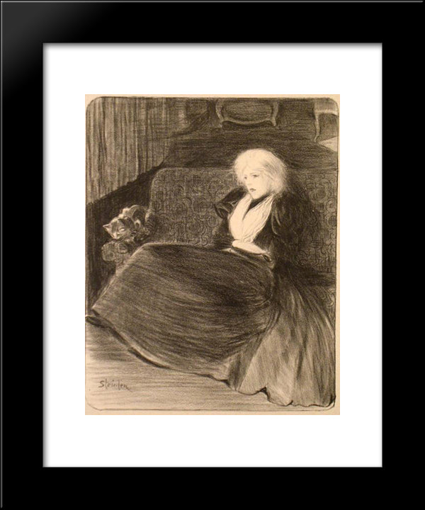 Chanson Frele 20x24 Black Modern Wood Framed Art Print Poster by Steinlen, Theophile