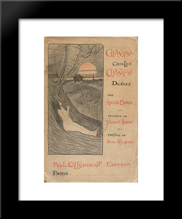 Chansons Cruelles Chansons Douces 20x24 Black Modern Wood Framed Art Print Poster by Steinlen, Theophile