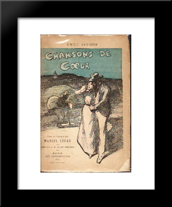 Chansons De Coeur 20x24 Black Modern Wood Framed Art Print Poster by Steinlen, Theophile