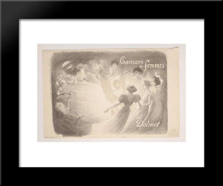 Chansons De Femmes 20x24 Black Modern Wood Framed Art Print Poster by Steinlen, Theophile