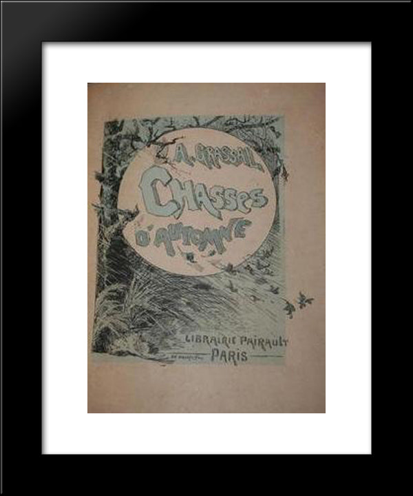 Chasses D'Automne 20x24 Black Modern Wood Framed Art Print Poster by Steinlen, Theophile