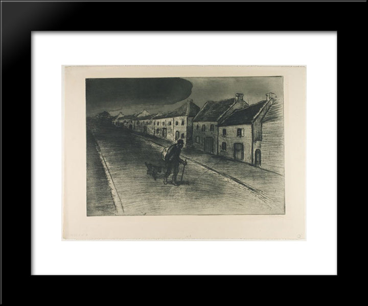 Chemineau Traversant Un Village Endormi 20x24 Black Modern Wood Framed Art Print Poster by Steinlen, Theophile