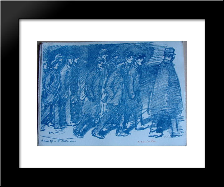 Classe 17 - 8 Janvier Soir 20x24 Black Modern Wood Framed Art Print Poster by Steinlen, Theophile
