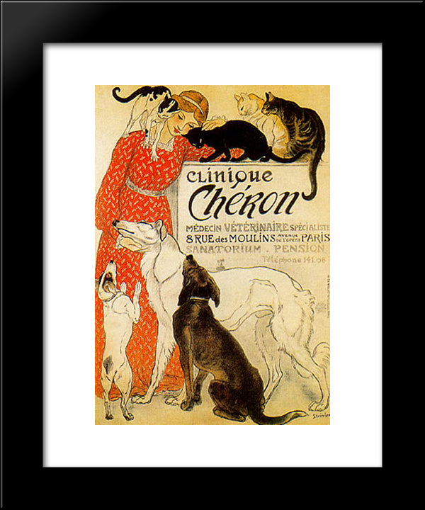 Clinique Cheron 20x24 Black Modern Wood Framed Art Print Poster by Steinlen, Theophile