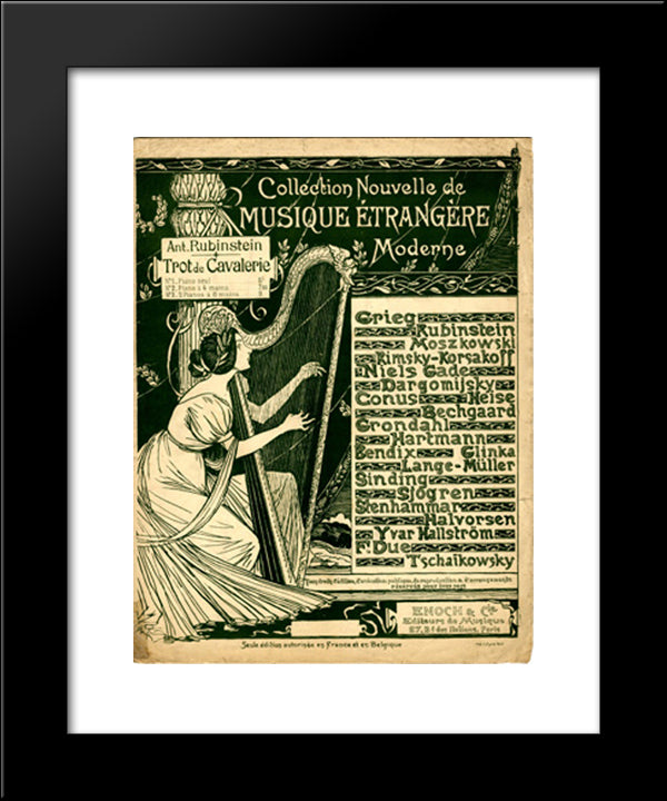 Collection Nouvelle De Musique Etrangere Moderne 20x24 Black Modern Wood Framed Art Print Poster by Steinlen, Theophile