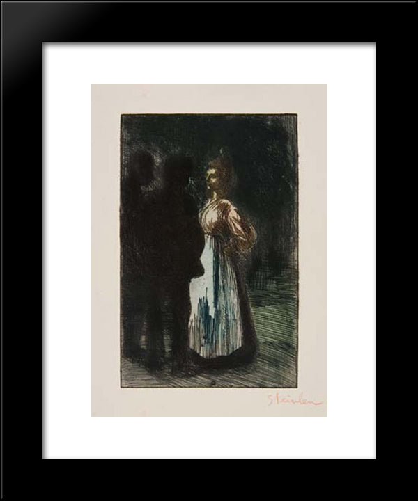 Colloque Nocturne 20x24 Black Modern Wood Framed Art Print Poster by Steinlen, Theophile