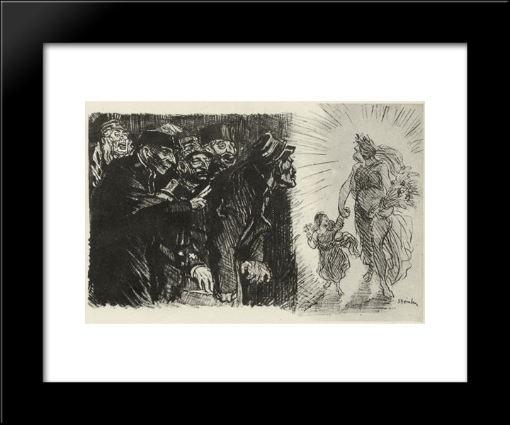 Comme En Quatre-Vingt Treize 20x24 Black Modern Wood Framed Art Print Poster by Steinlen, Theophile