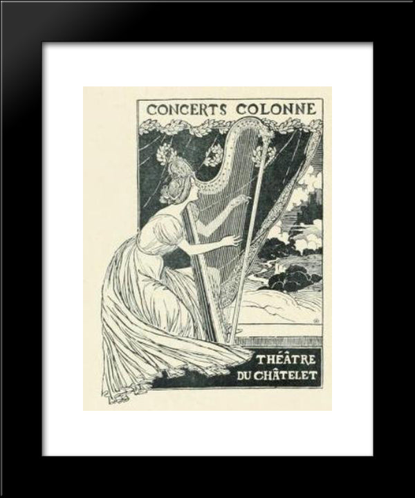 Concerts Colonne 20x24 Black Modern Wood Framed Art Print Poster by Steinlen, Theophile