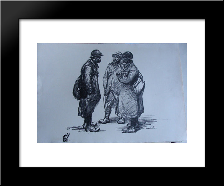 Conciliabule 20x24 Black Modern Wood Framed Art Print Poster by Steinlen, Theophile