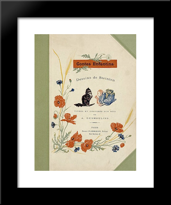 Contes Enfantin 20x24 Black Modern Wood Framed Art Print Poster by Steinlen, Theophile