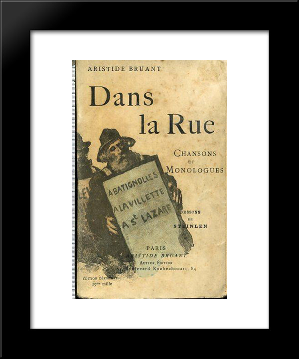 Dans La Rue 20x24 Black Modern Wood Framed Art Print Poster by Steinlen, Theophile