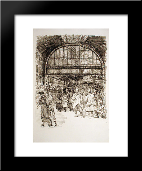 Dans Le Hall 20x24 Black Modern Wood Framed Art Print Poster by Steinlen, Theophile