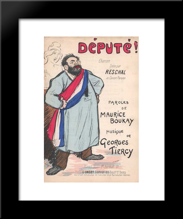 Depute 20x24 Black Modern Wood Framed Art Print Poster by Steinlen, Theophile
