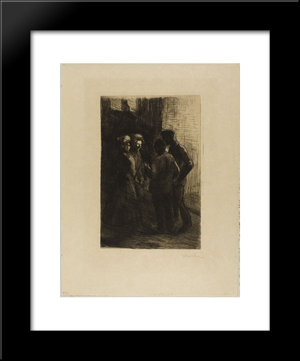 Deux Gigolettes Et Deux Gigolos 20x24 Black Modern Wood Framed Art Print Poster by Steinlen, Theophile