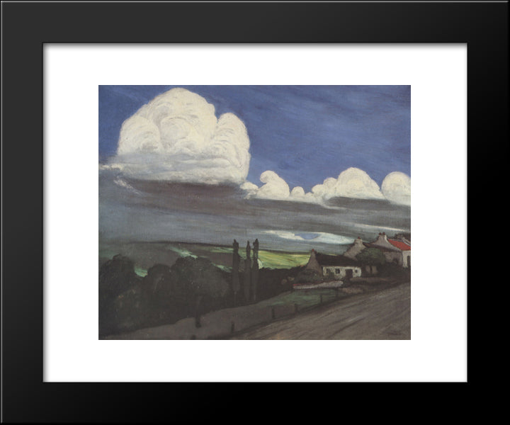 Dorf Im Gewitter 20x24 Black Modern Wood Framed Art Print Poster by Steinlen, Theophile