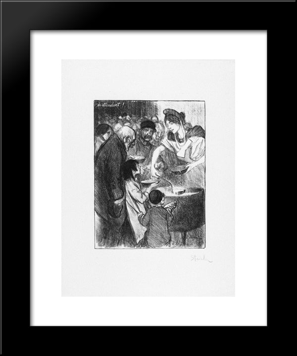 En Attendant 20x24 Black Modern Wood Framed Art Print Poster by Steinlen, Theophile