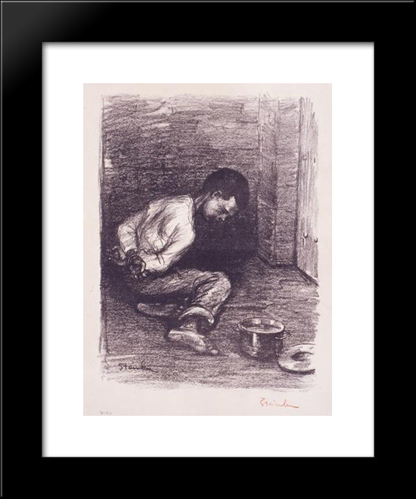 Enfant Martyr 20x24 Black Modern Wood Framed Art Print Poster by Steinlen, Theophile