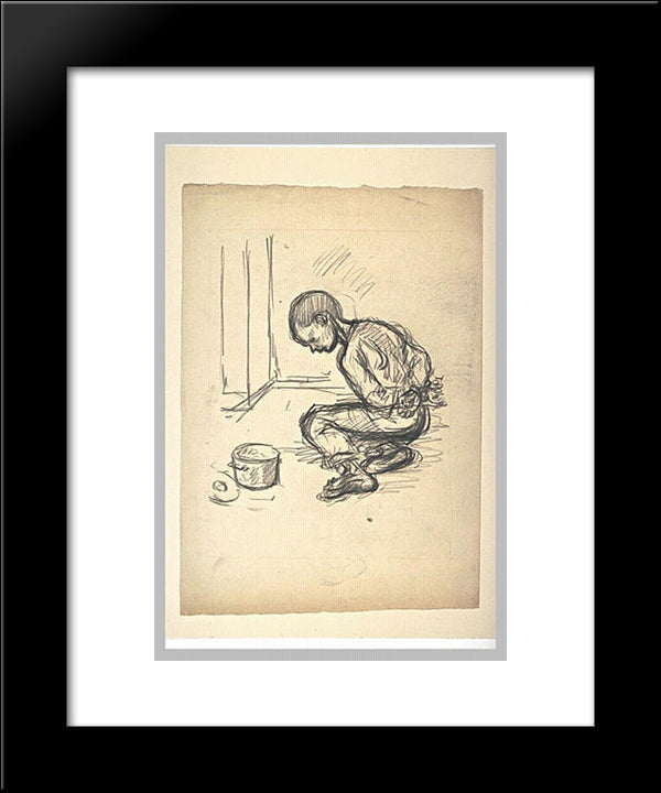 Enfants Martyrs Study 20x24 Black Modern Wood Framed Art Print Poster by Steinlen, Theophile