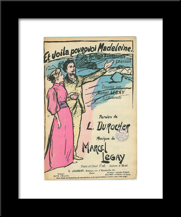 Et Voila Pourquoi Madeleine 20x24 Black Modern Wood Framed Art Print Poster by Steinlen, Theophile