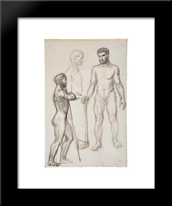 Etude Des Hommes 20x24 Black Modern Wood Framed Art Print Poster by Steinlen, Theophile