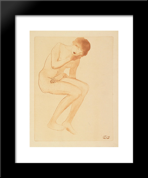 Femme Se Coiffant 20x24 Black Modern Wood Framed Art Print Poster by Steinlen, Theophile