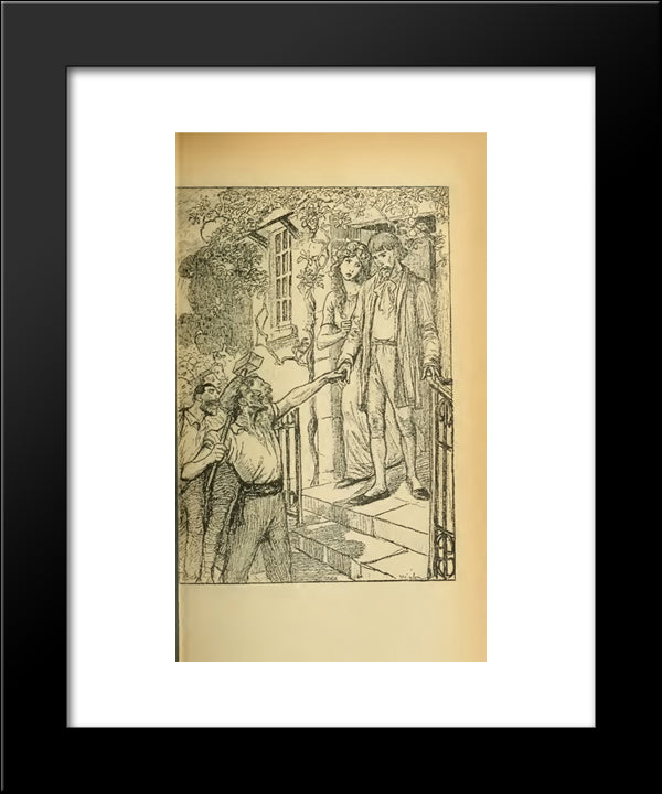Fermez La Porte 20x24 Black Modern Wood Framed Art Print Poster by Steinlen, Theophile