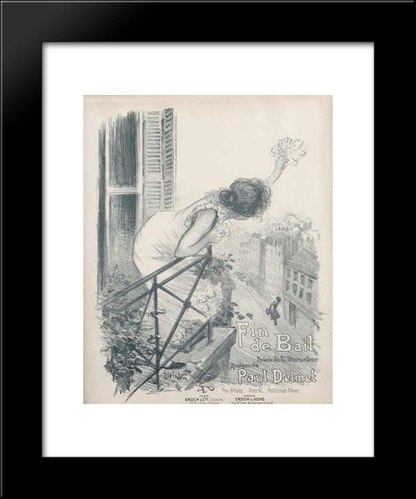 Fin De Bail 20x24 Black Modern Wood Framed Art Print Poster by Steinlen, Theophile
