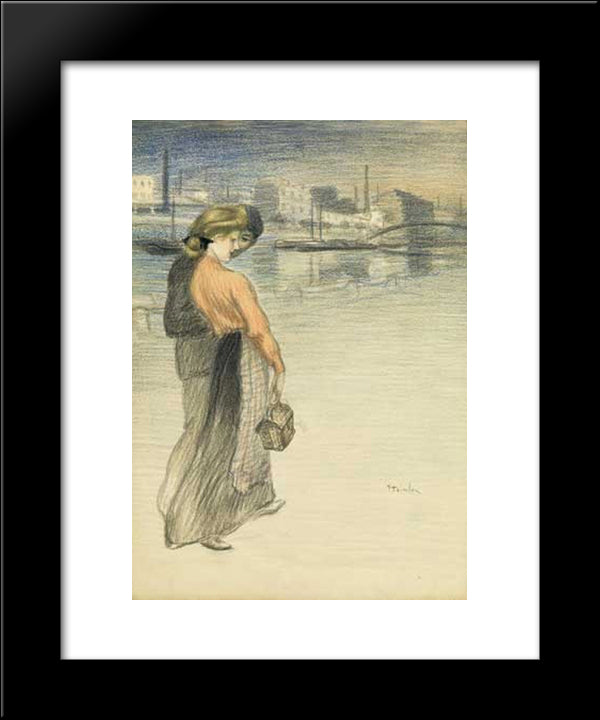 Fin D'Idylee 20x24 Black Modern Wood Framed Art Print Poster by Steinlen, Theophile