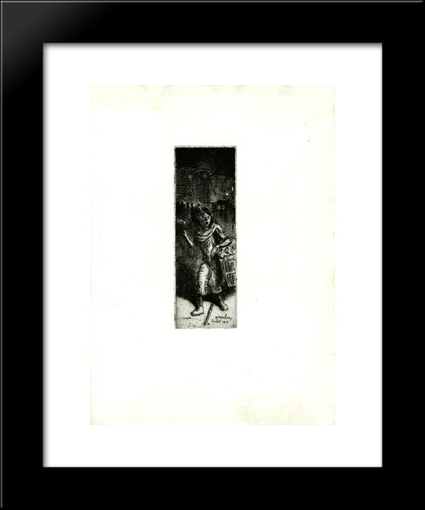 Flower Girl 20x24 Black Modern Wood Framed Art Print Poster by Steinlen, Theophile