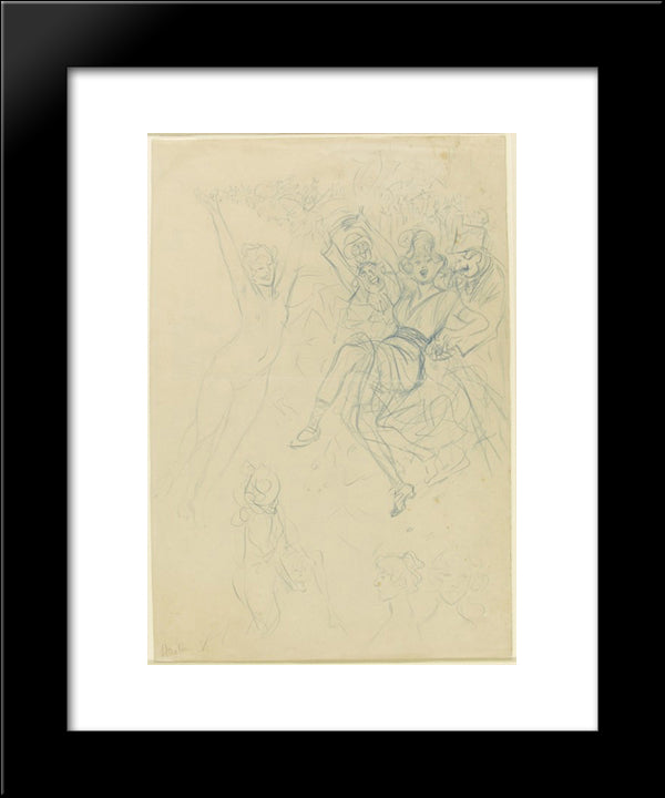 J'Ai Fait Sauter La Banque Study 20x24 Black Modern Wood Framed Art Print Poster by Steinlen, Theophile