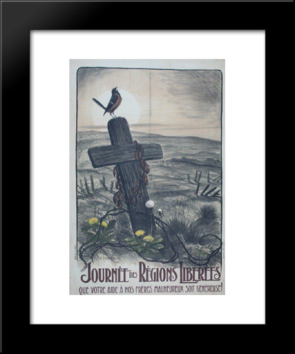 Journee Des Regions Liberees 20x24 Black Modern Wood Framed Art Print Poster by Steinlen, Theophile