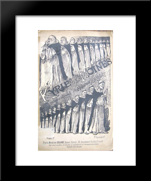 Kyrie Des Moines 20x24 Black Modern Wood Framed Art Print Poster by Steinlen, Theophile