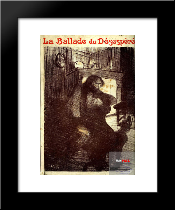 La Ballade Du Desespere 20x24 Black Modern Wood Framed Art Print Poster by Steinlen, Theophile