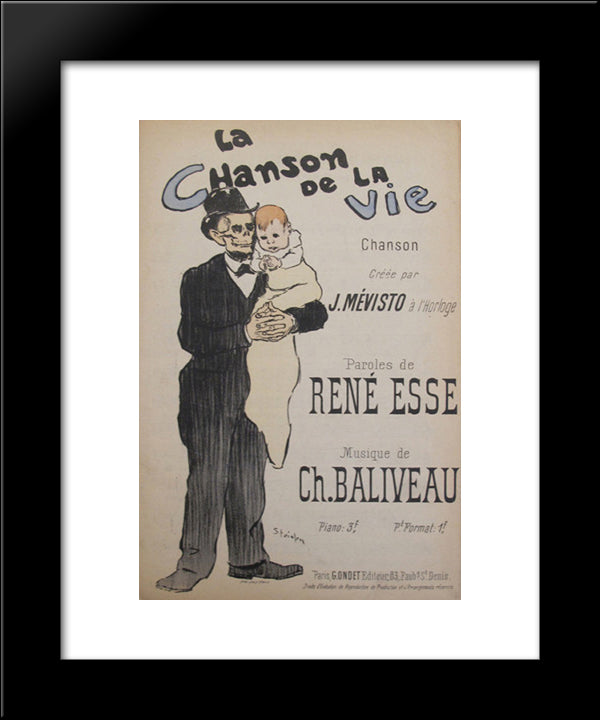 La Chanson De La Vie 20x24 Black Modern Wood Framed Art Print Poster by Steinlen, Theophile