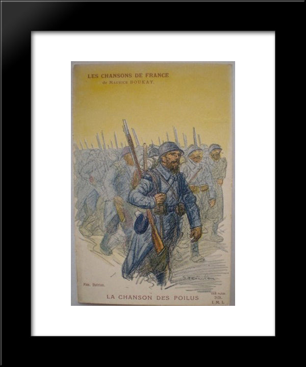 La Chanson Des Poilus 20x24 Black Modern Wood Framed Art Print Poster by Steinlen, Theophile