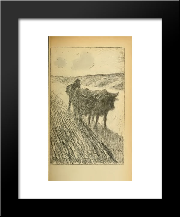 La Chanson Du Laboureur 20x24 Black Modern Wood Framed Art Print Poster by Steinlen, Theophile