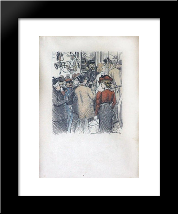 La Correspondance Cassee 20x24 Black Modern Wood Framed Art Print Poster by Steinlen, Theophile