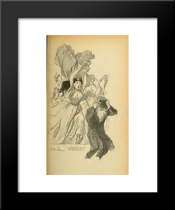 La Femme Libre 20x24 Black Modern Wood Framed Art Print Poster by Steinlen, Theophile