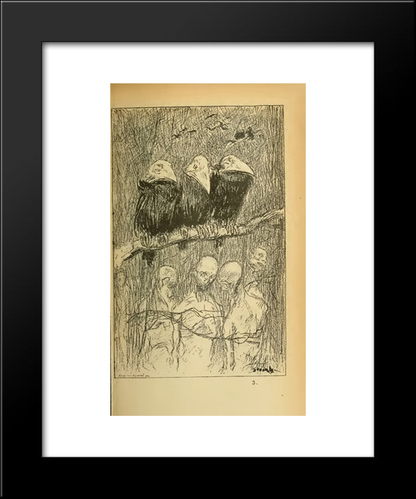 La Foret Rouge 20x24 Black Modern Wood Framed Art Print Poster by Steinlen, Theophile