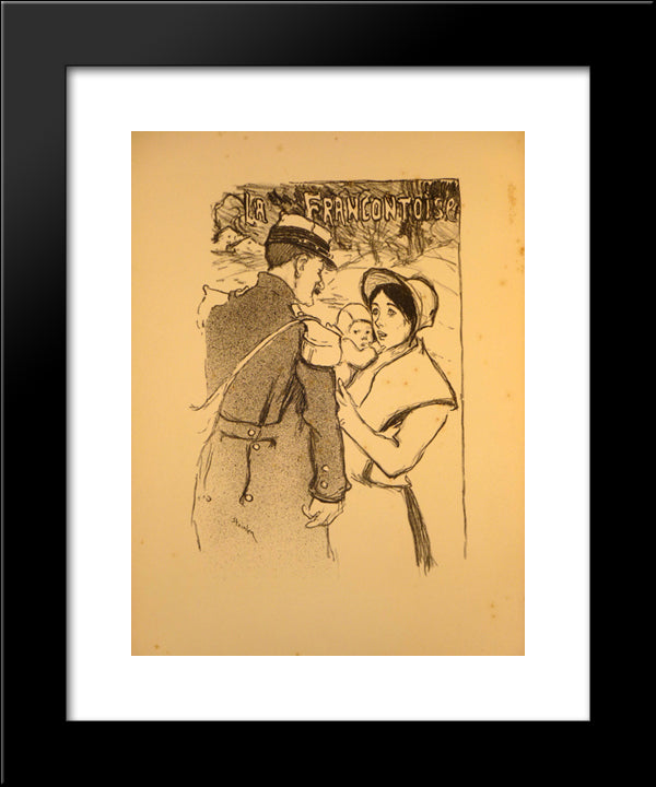 La Francontoise 20x24 Black Modern Wood Framed Art Print Poster by Steinlen, Theophile