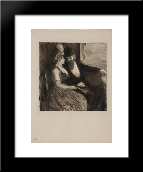 La Loge 20x24 Black Modern Wood Framed Art Print Poster by Steinlen, Theophile