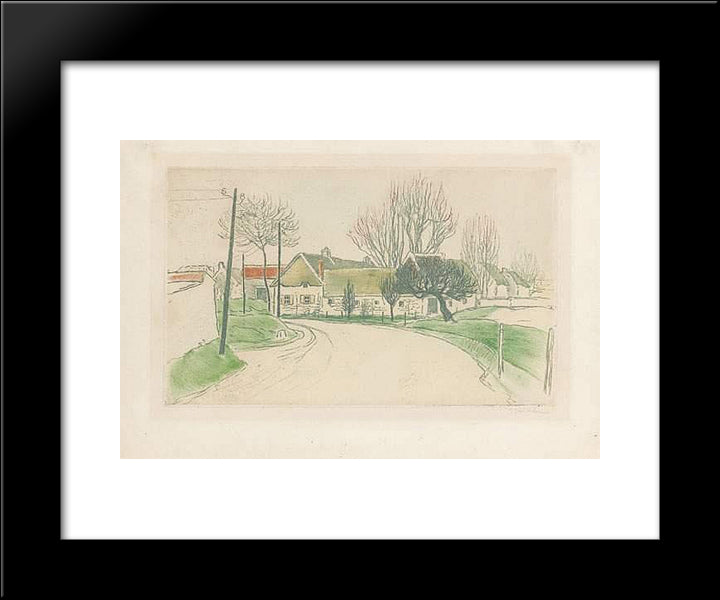 La Maison A L'Entree Du Village 20x24 Black Modern Wood Framed Art Print Poster by Steinlen, Theophile