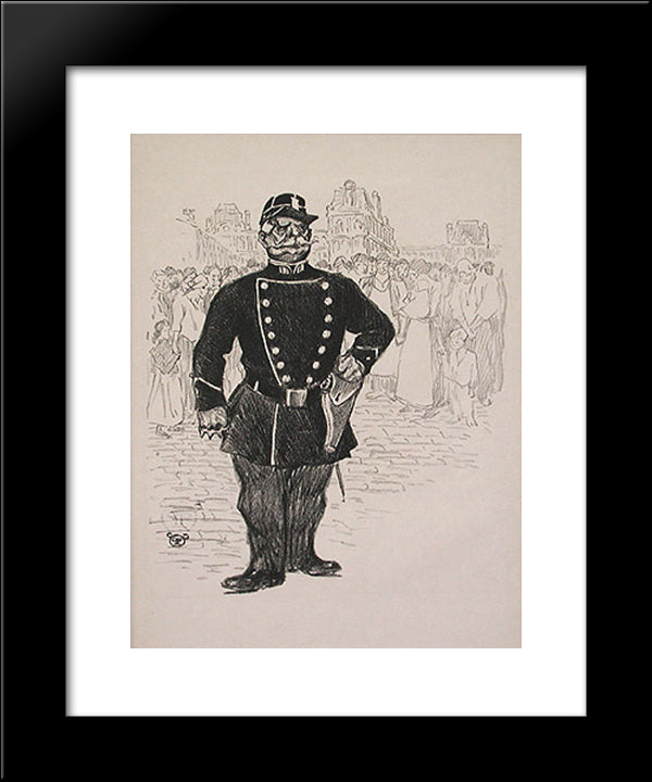 La Securite Des Rues 20x24 Black Modern Wood Framed Art Print Poster by Steinlen, Theophile