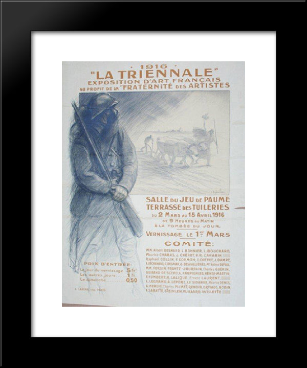 La Triennale 20x24 Black Modern Wood Framed Art Print Poster by Steinlen, Theophile